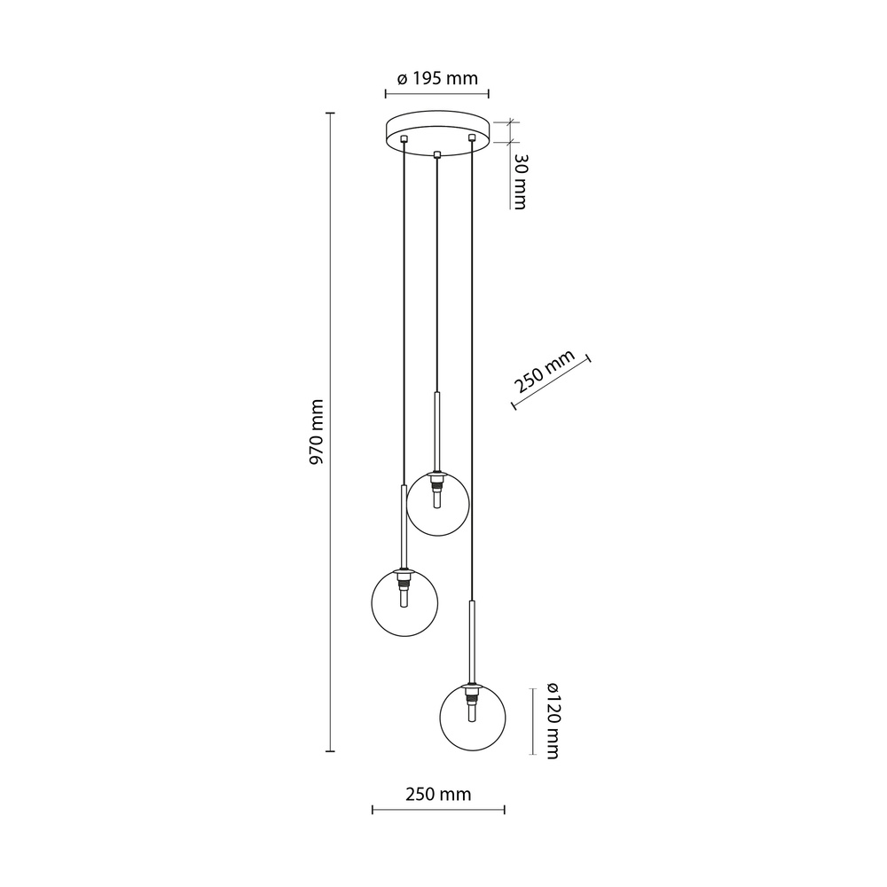 NILOS BLACK / GOLD LAMPA WISZACA 3