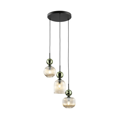 SOPHIA GREEN COGNAC LAMPA WISZĄCA 3XE14