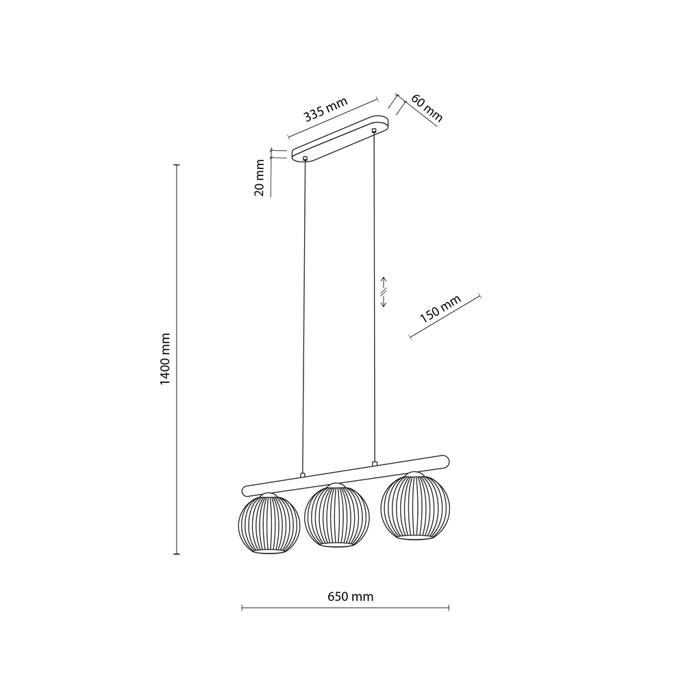 VIRLO WHITE LAMPA WISZACA 3XE14