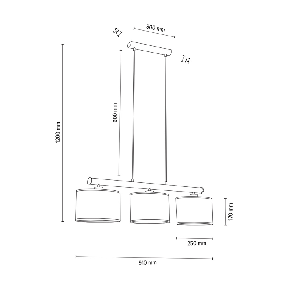 Lampa wisząca MERCEDES drewno dębowe 1037414211537
