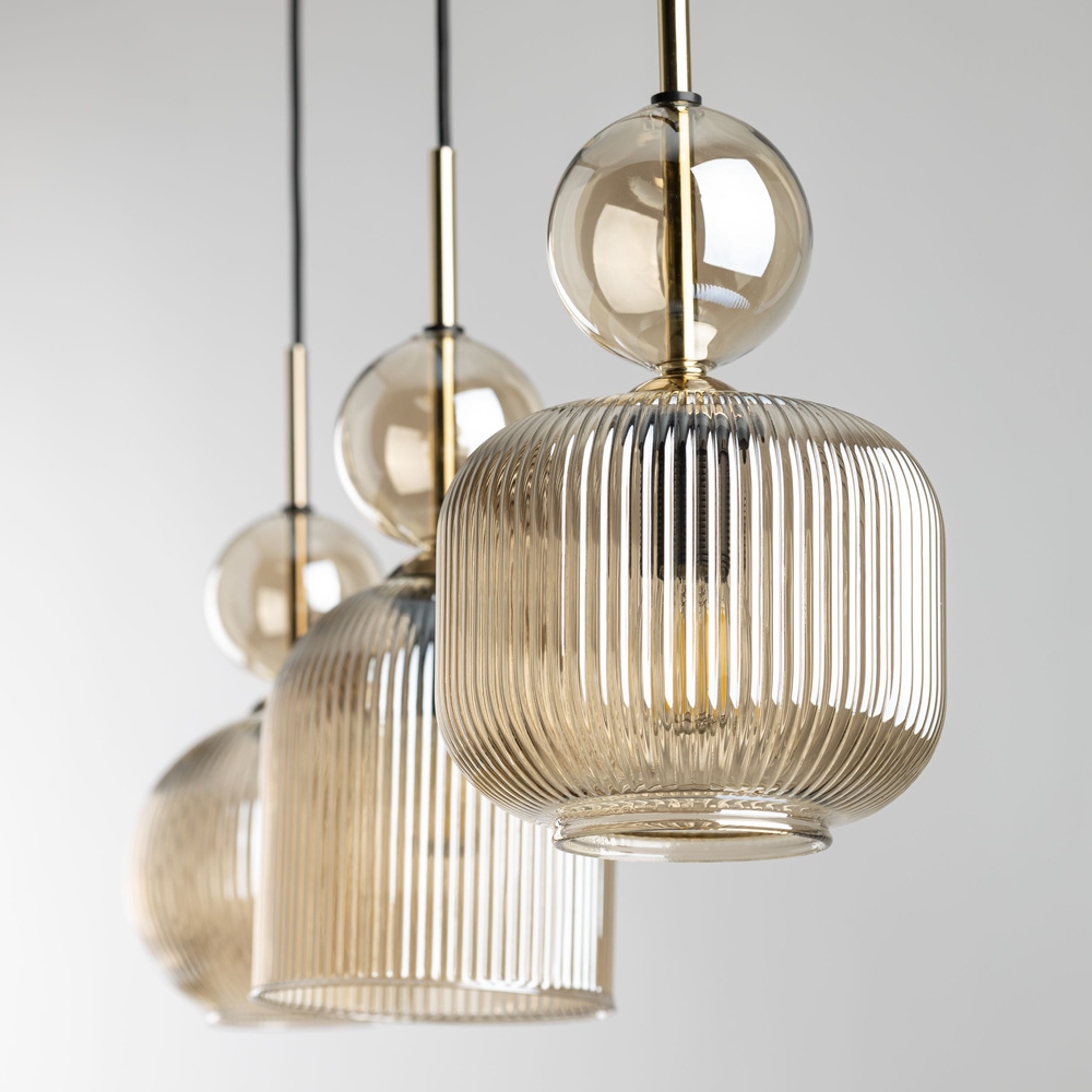 SOPHIA COGNAC LAMPA WISZĄCA 3XE14