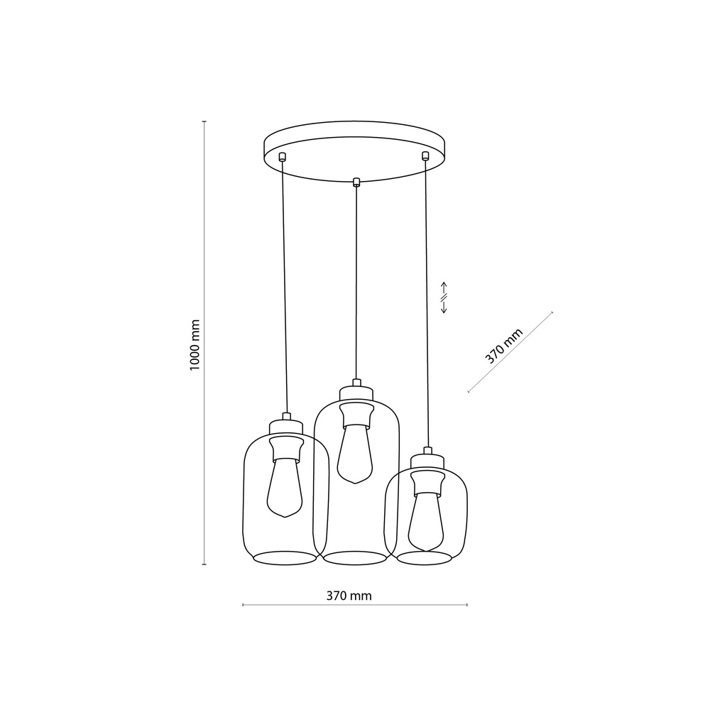MARCO BROWN LAMPA WISZĄCA 3 PŁ KOŁO