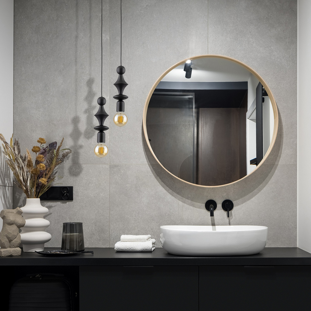 TOWER BLACK LAMPA WISZACA 1XE27