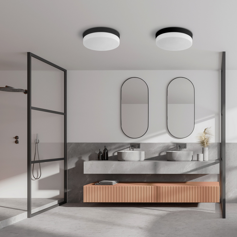 PORI BLACK PLAFON ŁAZIENKOWY 2XE27 IP 44