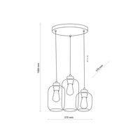 MARCO BROWN LAMPA WISZĄCA 3 PŁ KOŁO