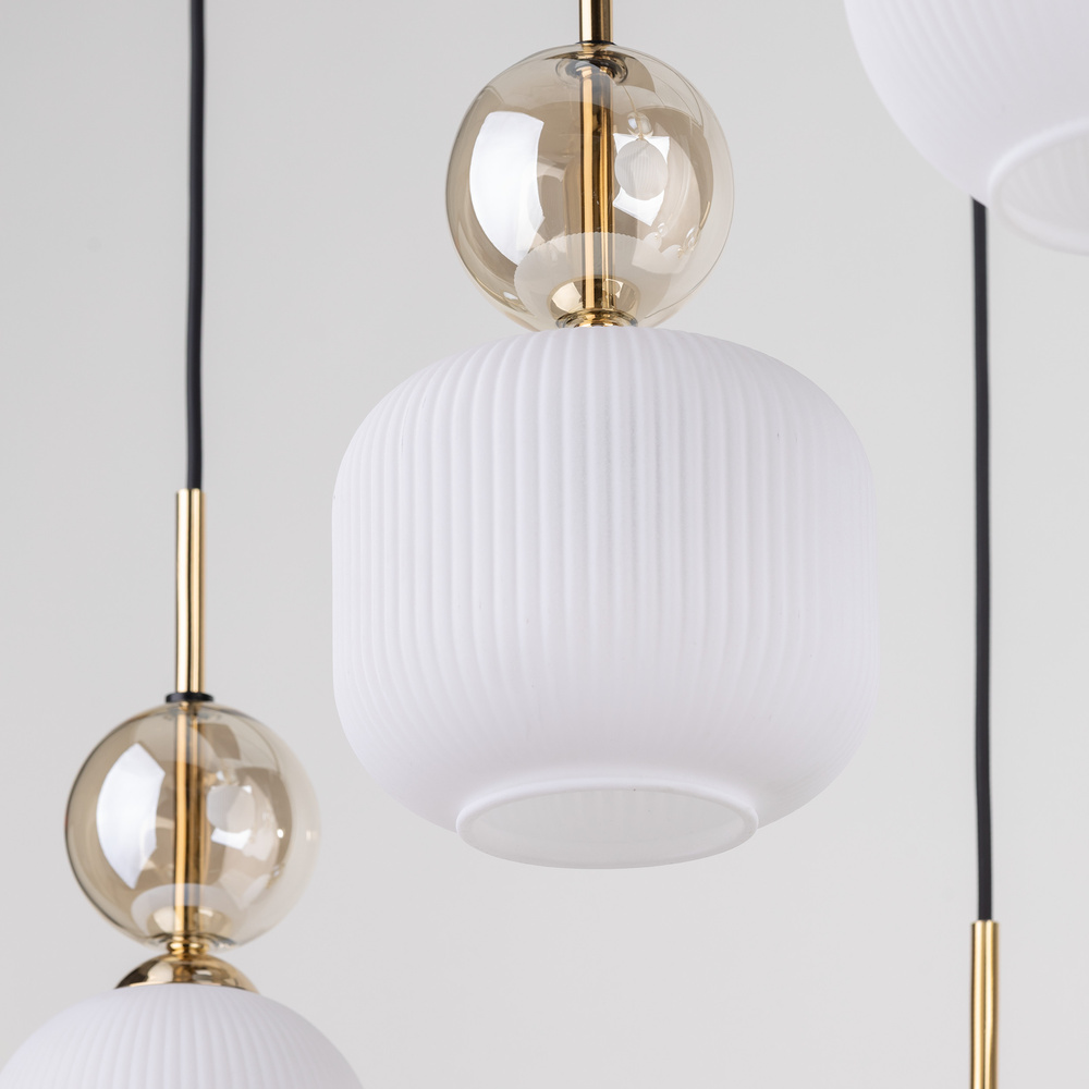 SOPHIA COGNAC WHITE LAMPA WISZĄCA 6XE14