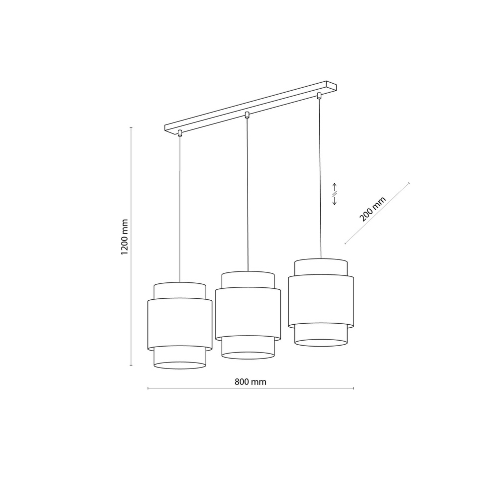 BOHO WHITE LAMPA WISZĄCA 3 LISTWA