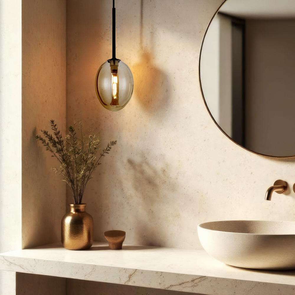 PEARL COGNAC LAMPA WISZĄCA 1XG9