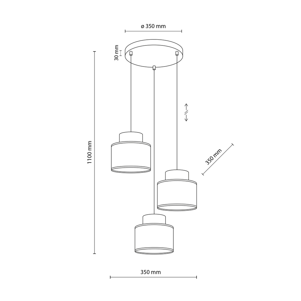 DUO WHITE JUTA LAMPA WISZACA 3 KOŁO