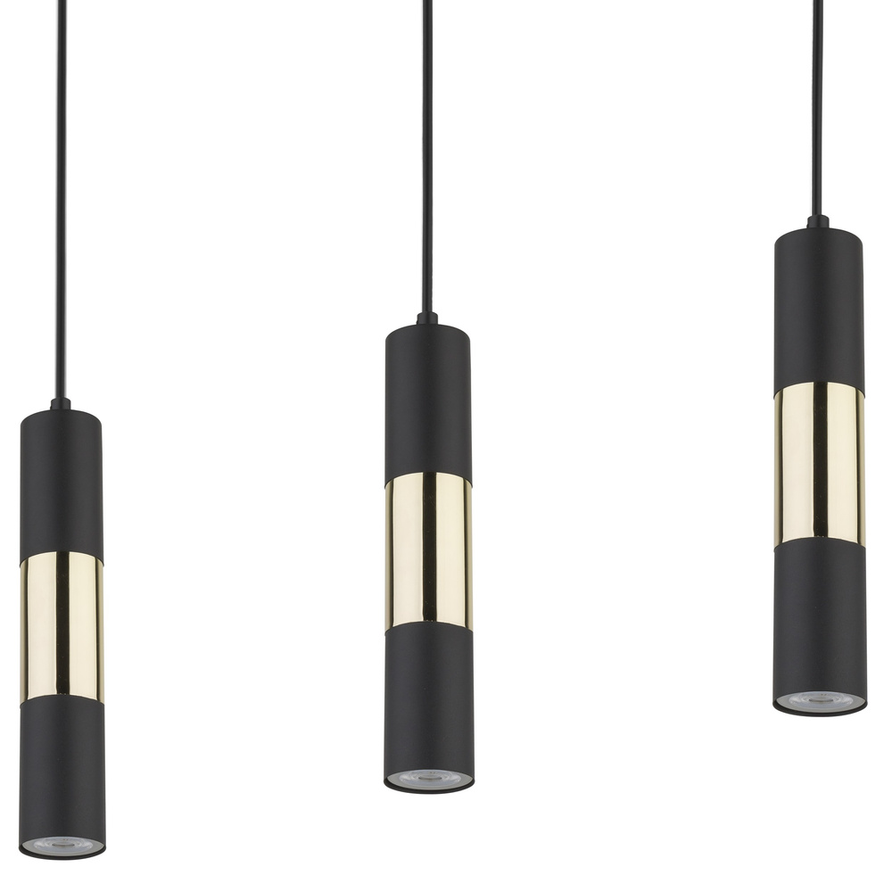 VIVIEN BLACK/GOLD LAMPA WISZĄCA 3 LISTWA