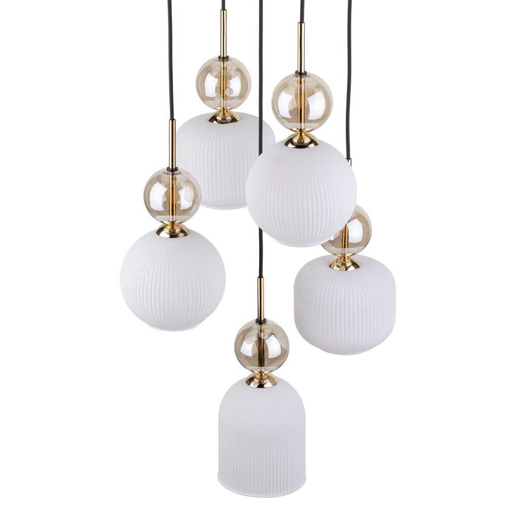 SOPHIA COGNAC WHITE LAMPA WISZACA 5XE14