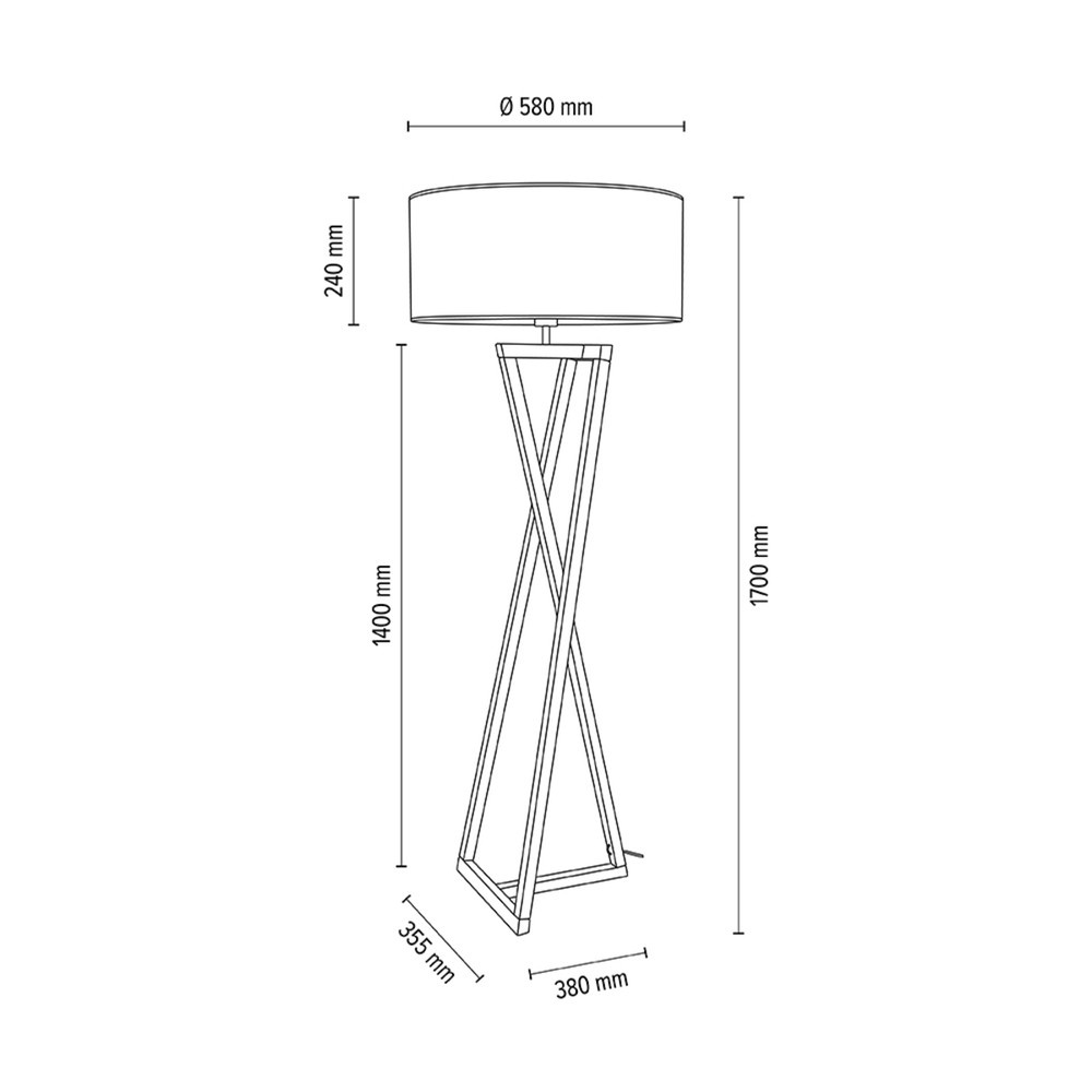 Lampa podłogowa CLESSIDRA drewno dębowe 6017400911794