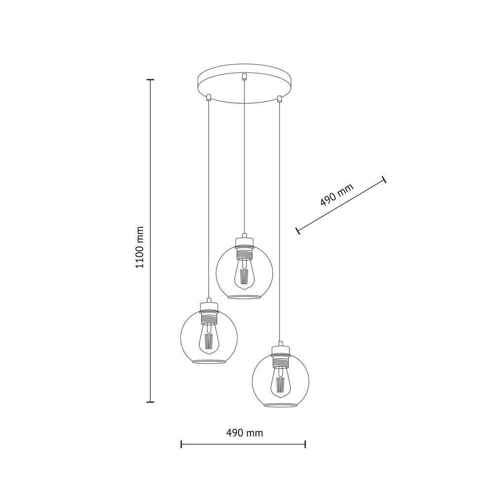 CUBUS LAMPA WISZĄCA 3 PŁOMIENNA