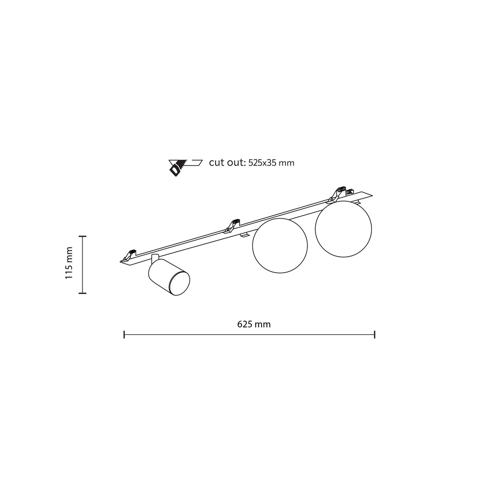 VOX 3 X GU10 / G9 LAMPA SUFITOWA PODTYNKOWA