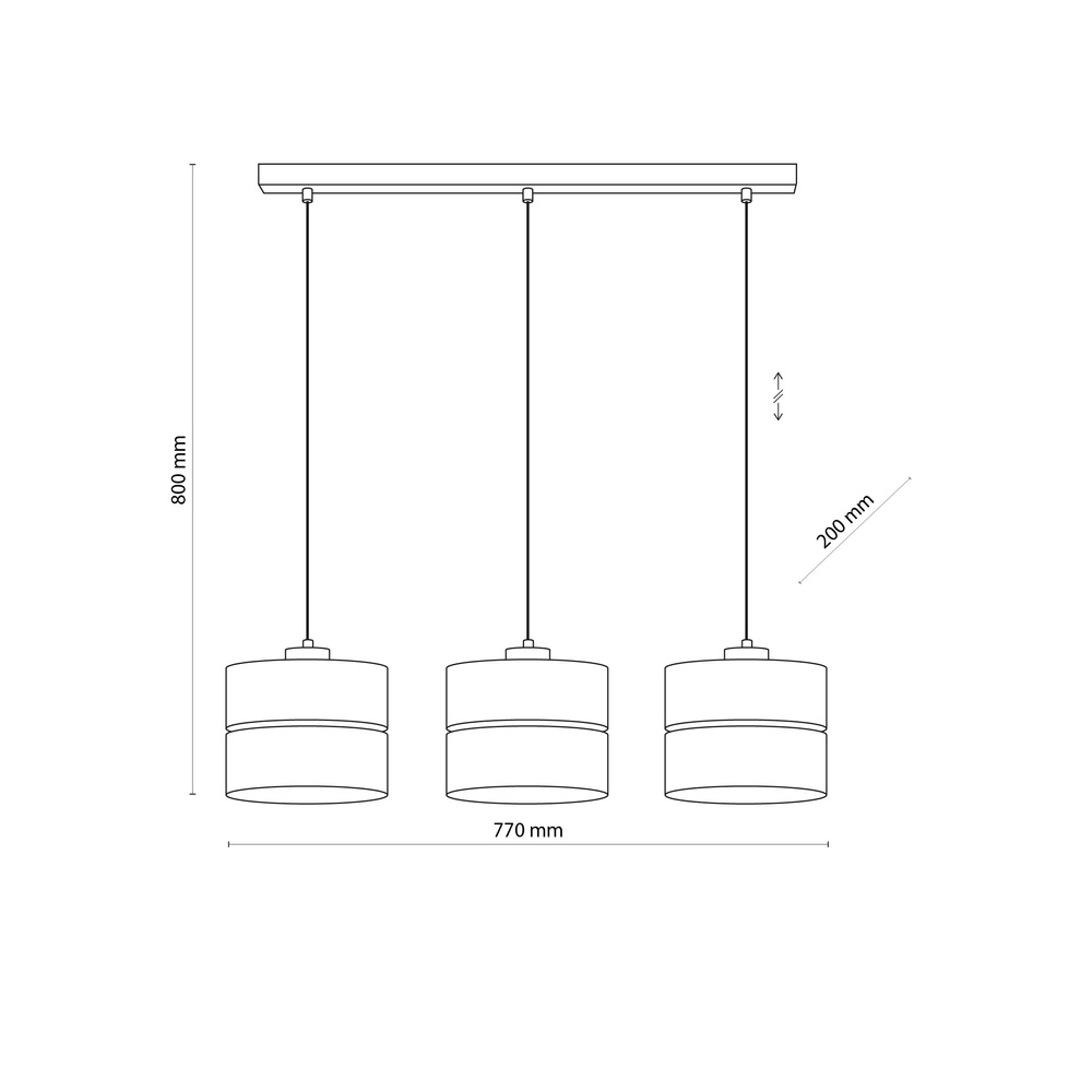 ECO LAMPA WISZĄCA 3 LISTWA