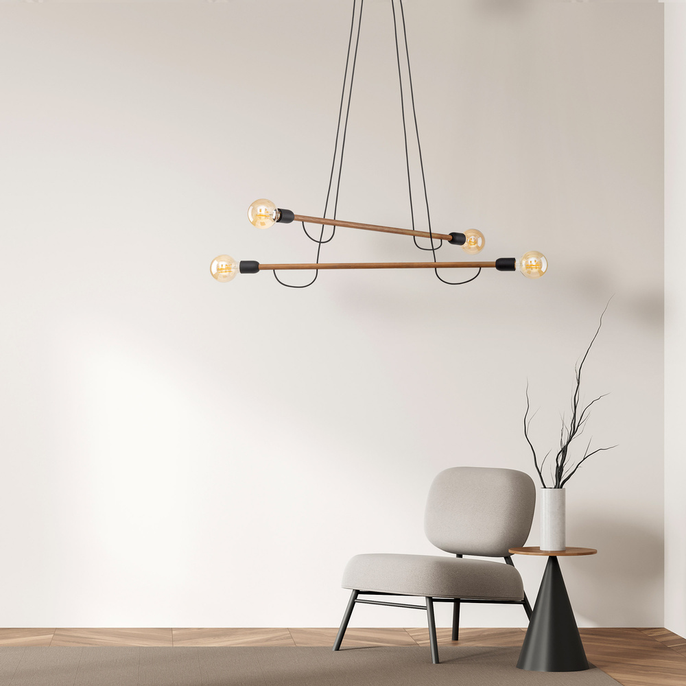 HELIX WOOD ORZECH LAMPA WISZĄCA 4