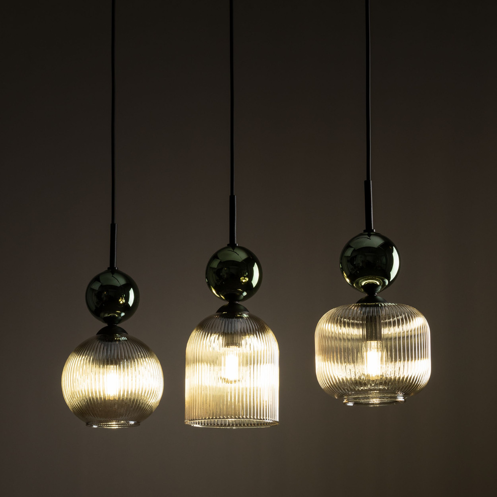 SOPHIA GREEN COGNAC LAMPA WISZĄCA 3XE14
