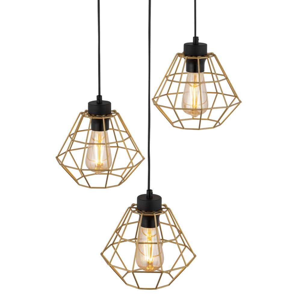 DIAMOND GOLD LAMPA WISZĄCA 3 PŁ