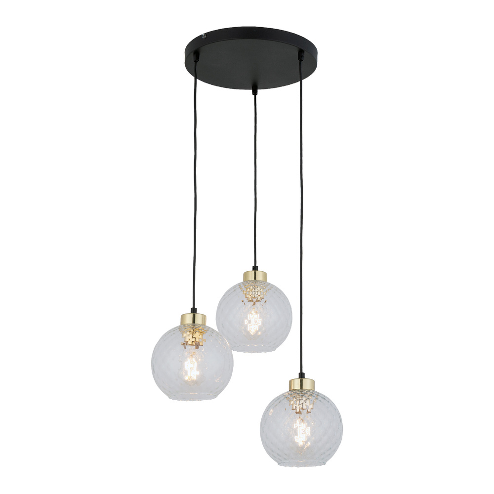 DEVON LAMPA WISZĄCA 3 KOŁO TRANSPARENT