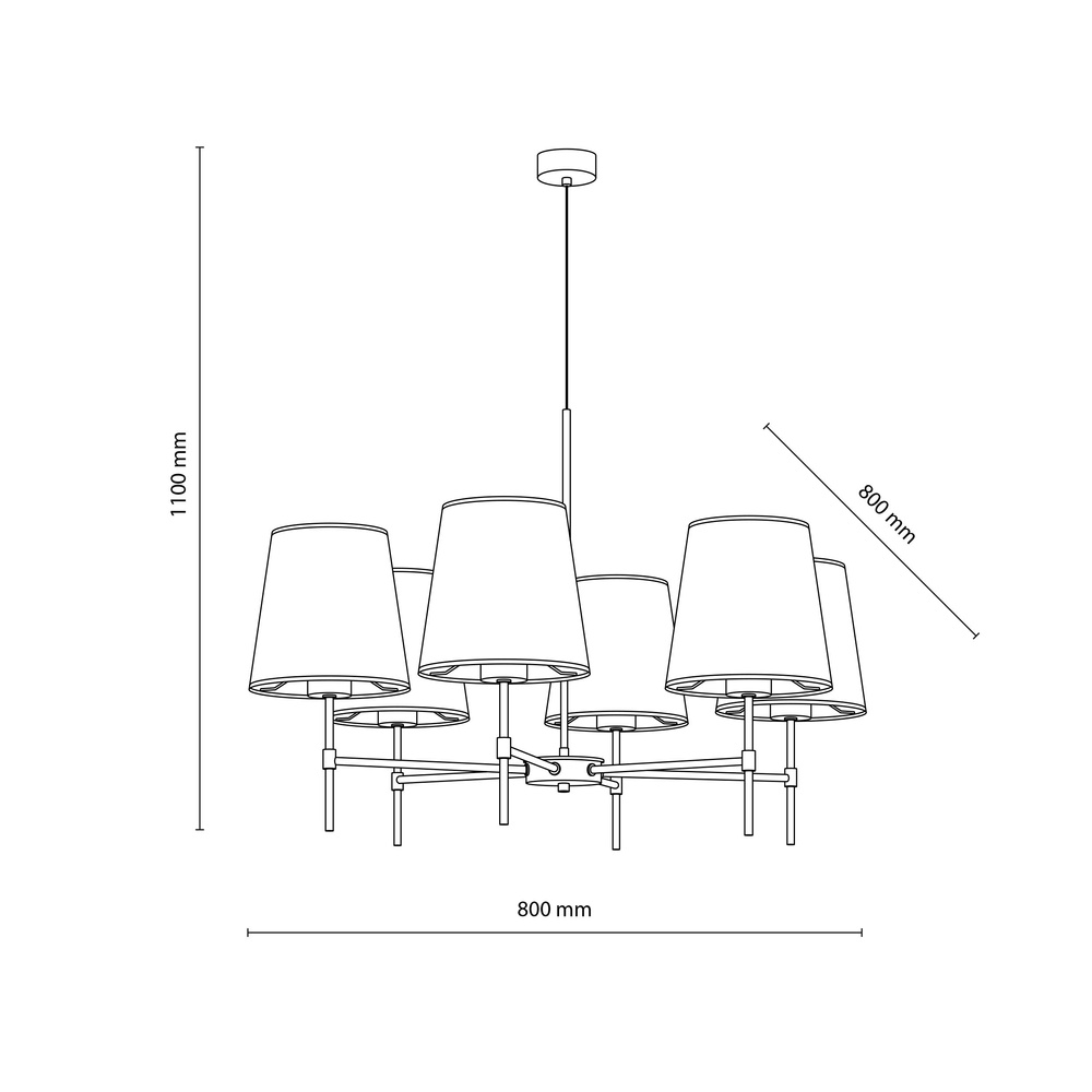 ELIZABETH SABIA LAMPA WISZĄCA 6XE27