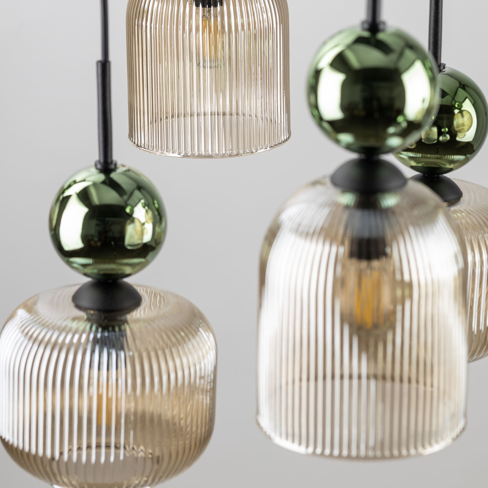 SOPHIA GREEN COGNAC LAMPA WISZĄCA 8XE14