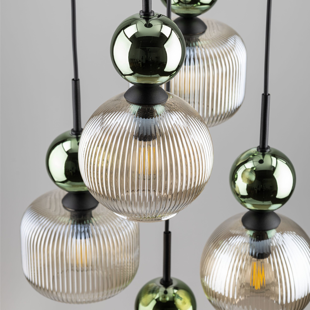 SOPHIA GREEN COGNAC LAMPA WISZĄCA 5XE14