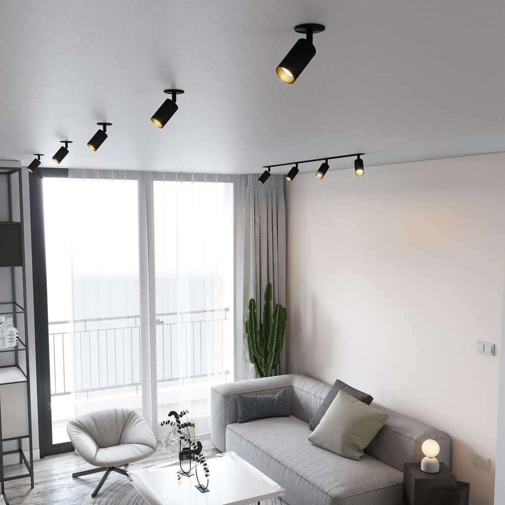 AMIS BLACK 1XGU10 PODTYNKOWY