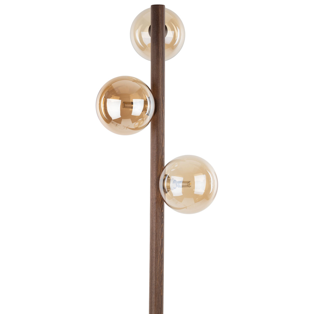 ESTERA WOOD ORZECH BURSZTYN LAMPA PODŁOGOWA 3XG9