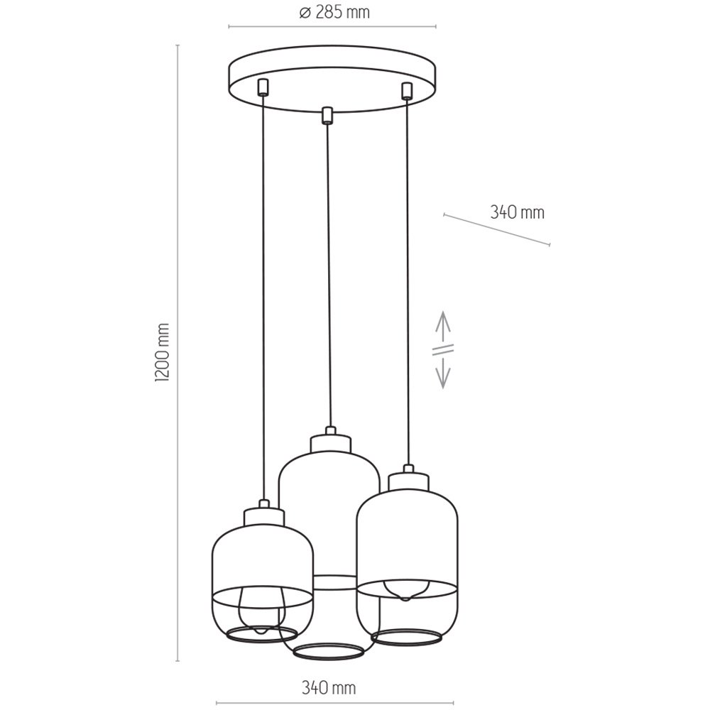 MARCO SILVER LAMPA WISZĄCA 3 PŁ