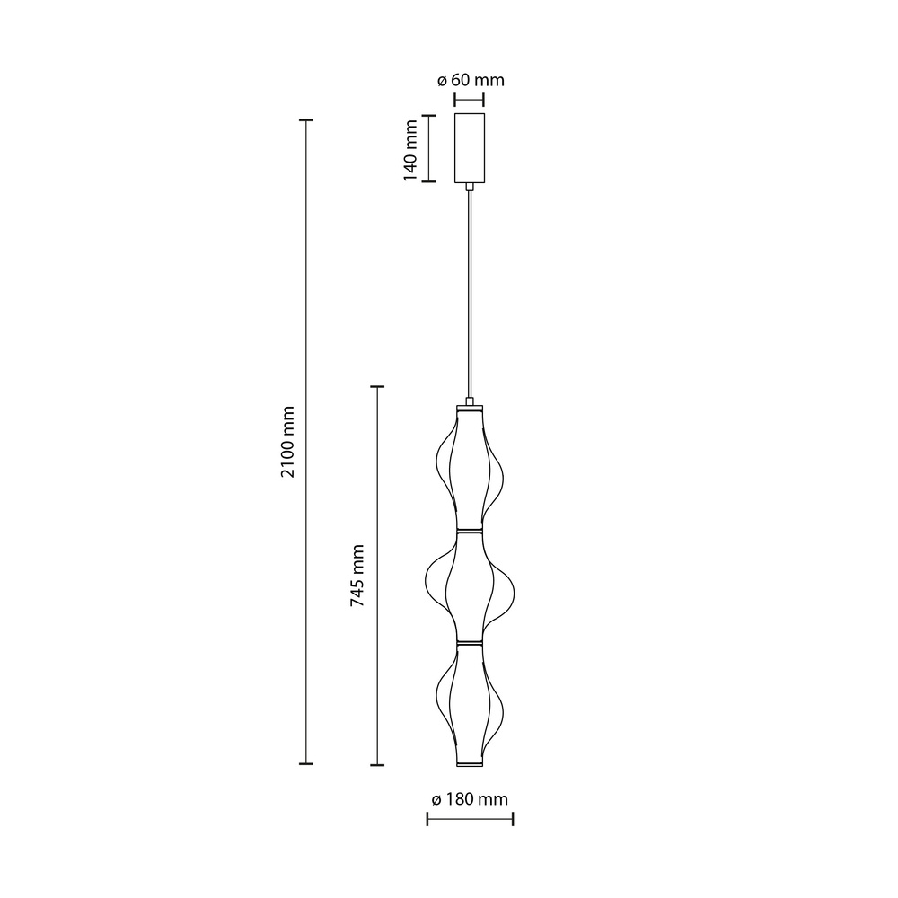ELVA BLACK LAMPA WISZĄCA LED 22W