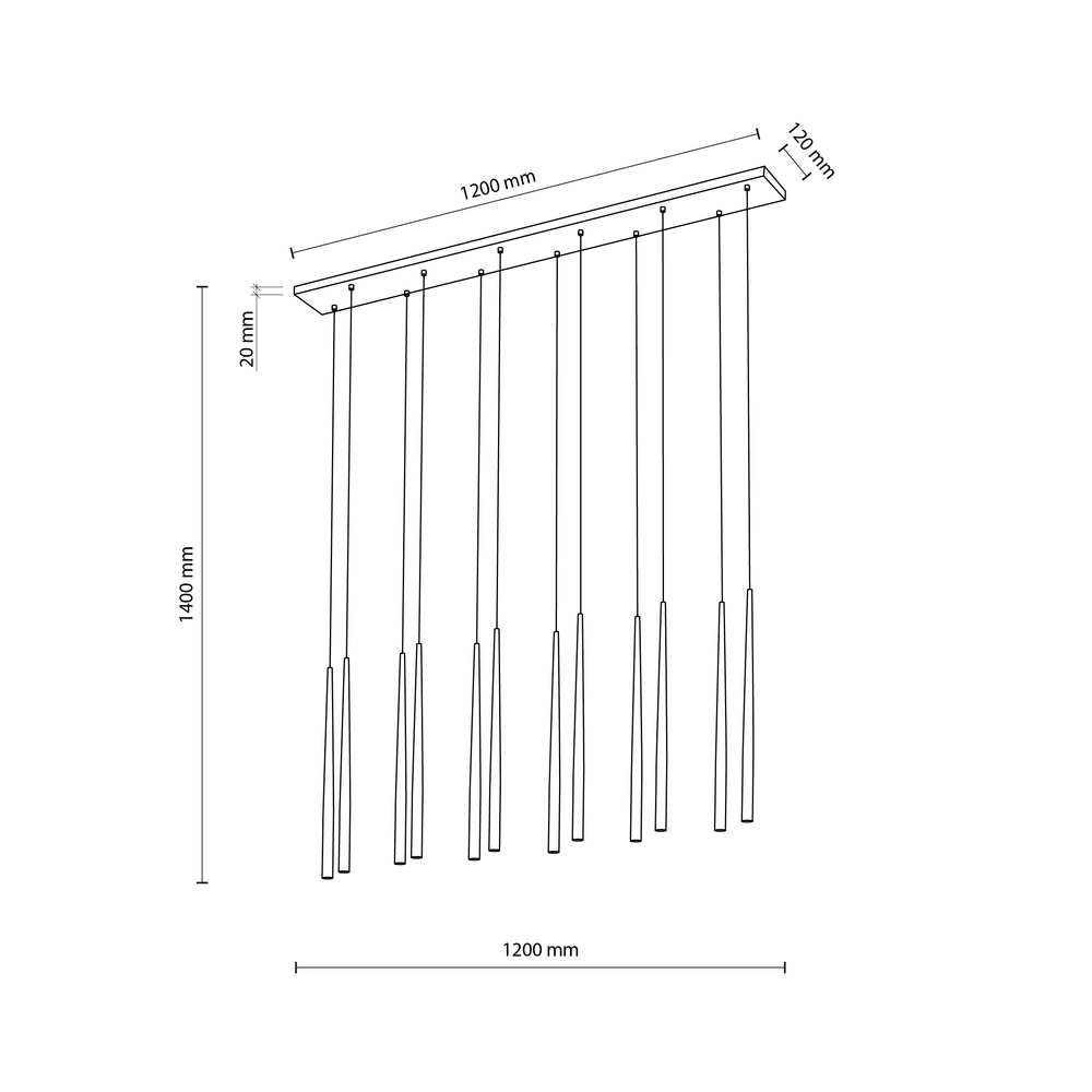 PIANO BLACK LAMPA WISZACA 12