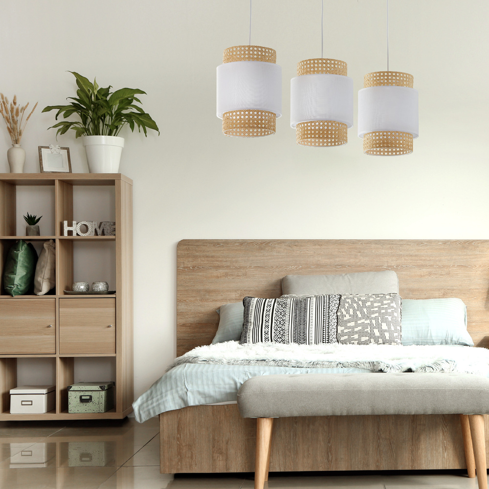BOHO WHITE LAMPA WISZĄCA 3 LISTWA