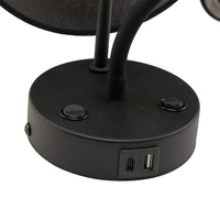 MAJA BLACK KINKIET 2 E27+ G9 + USB