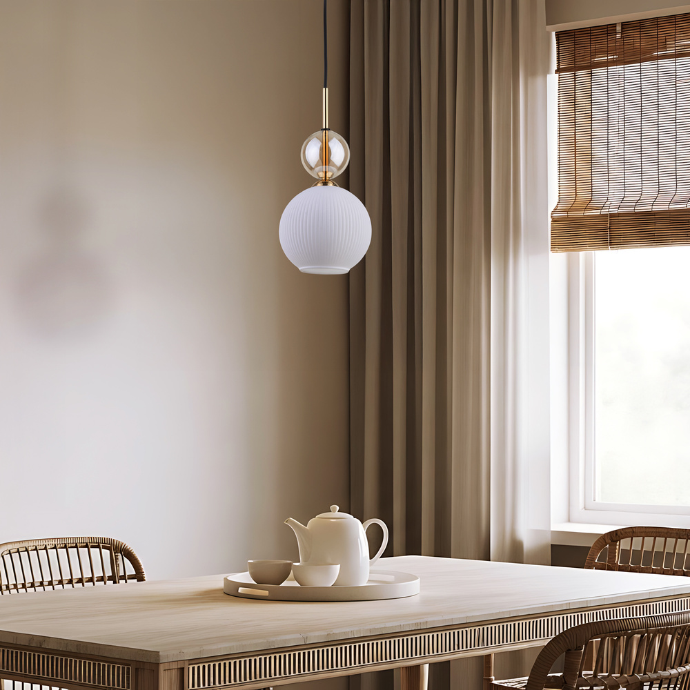 SOPHIA COGNAC WHITE LAMPA WISZACA 1XE14