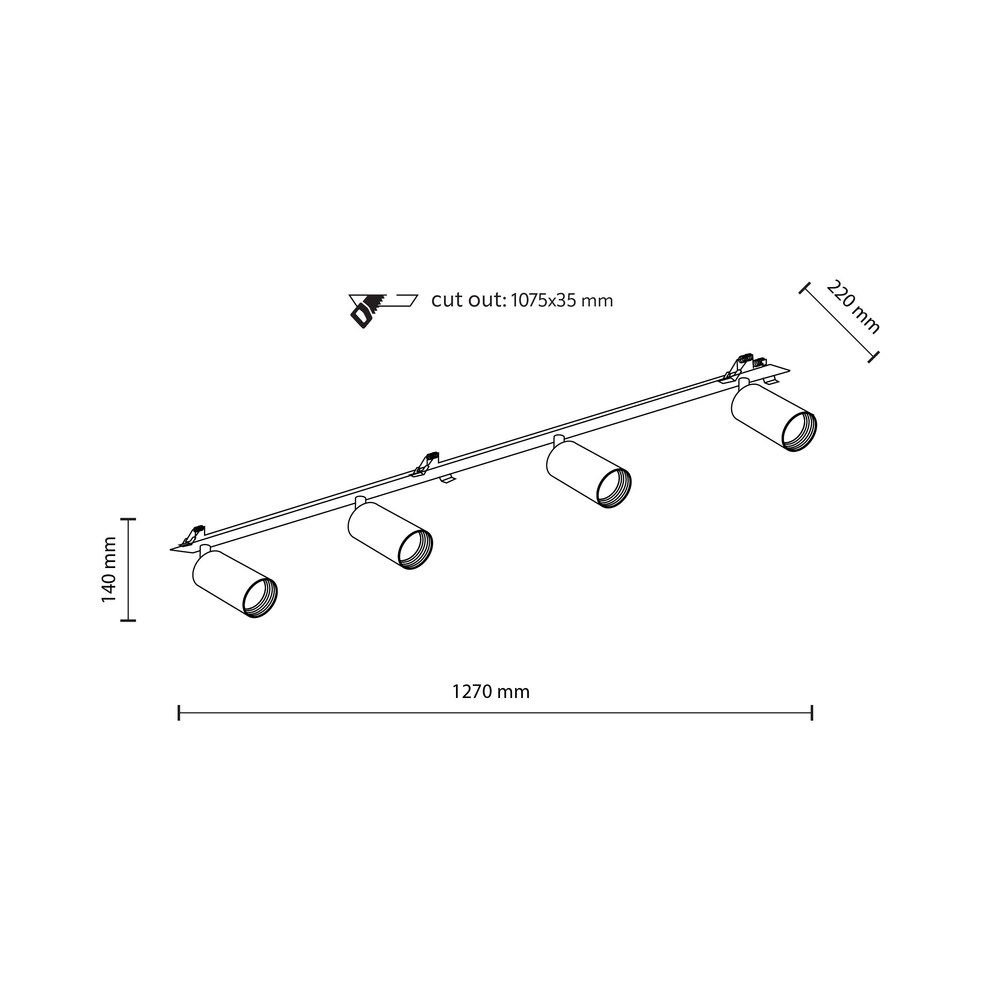 AMIS WHITE 4XGU10 PODTYNKOWY