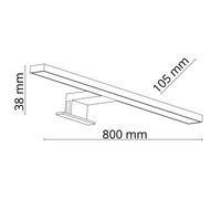 LEITO BLACK KINKIET 2w1 LED 12W 80 cm