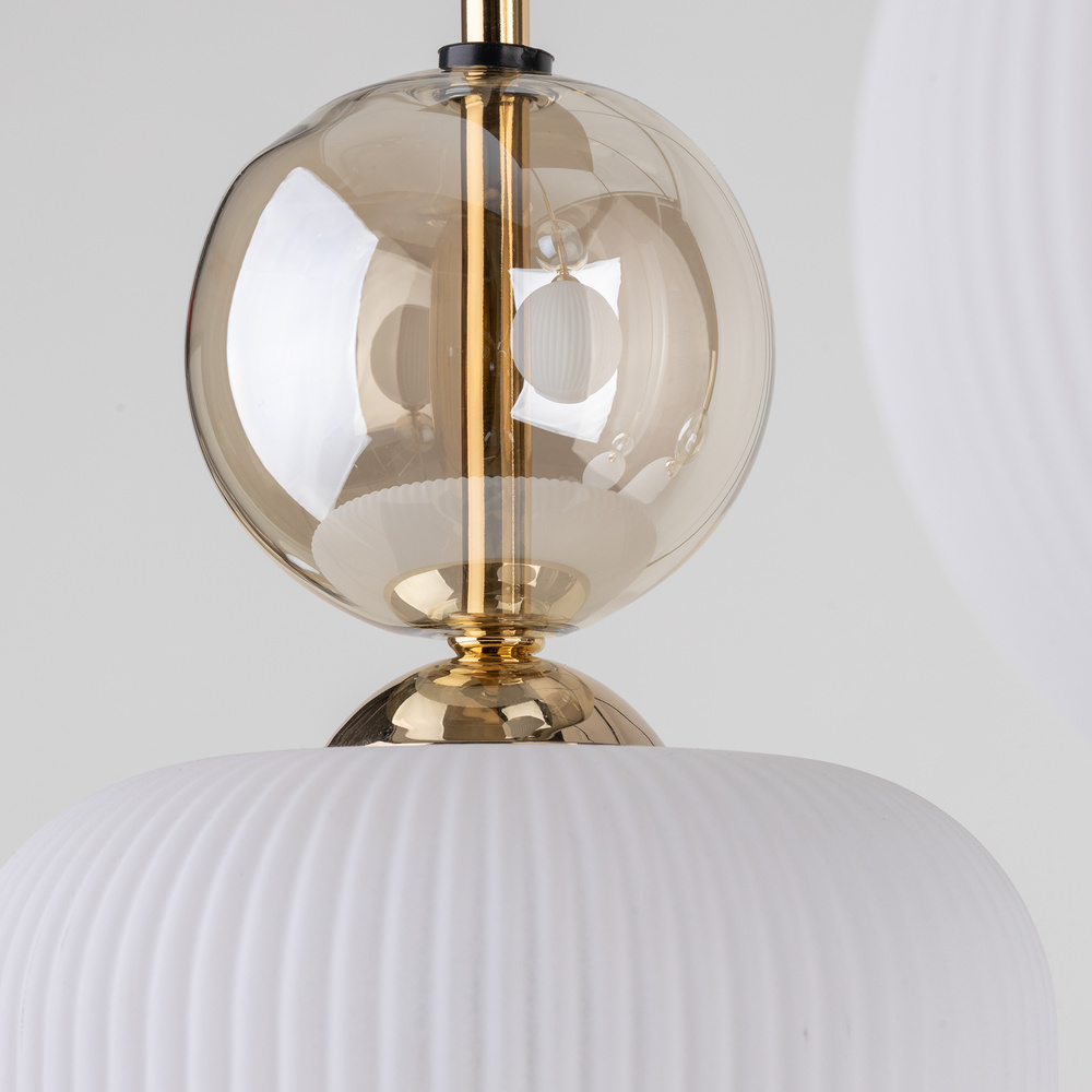 SOPHIA COGNAC WHITE LAMPA WISZĄCA 6XE14