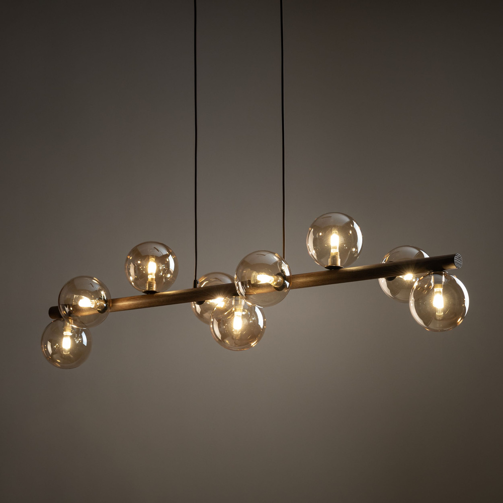 ESTERA WOOD ORZECH BURSZTYN LAMPA WISZACA 9XG9