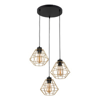 DIAMOND GOLD LAMPA WISZĄCA 3 PŁ