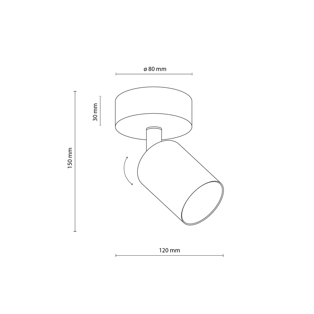 NEX BLACK LAMPA SUFITOWA 1XGU10
