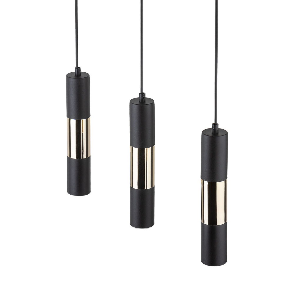 VIVIEN BLACK/GOLD LAMPA WISZĄCA 3 LISTWA