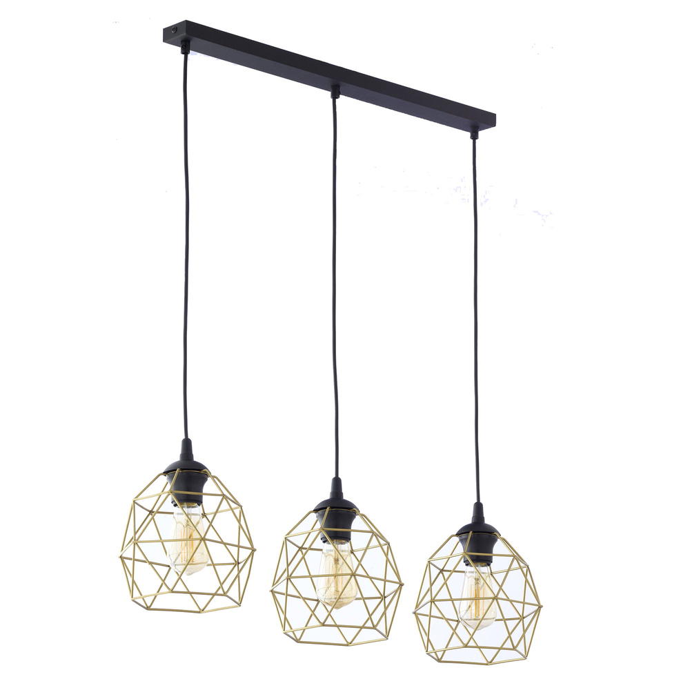 GALAXY BLACK GOLD LAMPA WISZĄCA 3 LISTWA