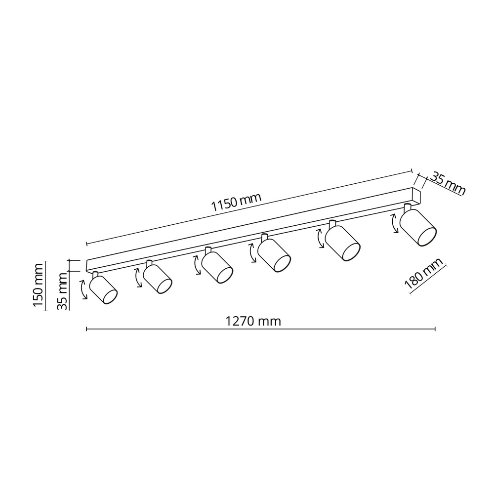 NEX WHITE LAMPA SUFITOWA 6XGU10