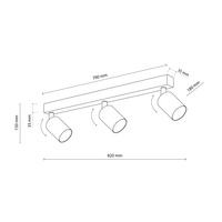 NEX BLACK 3XGU10 LAMPA SUFITOWA