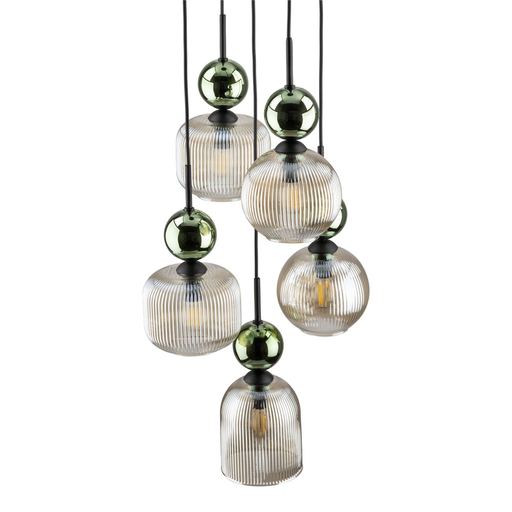 SOPHIA GREEN COGNAC LAMPA WISZĄCA 5XE14