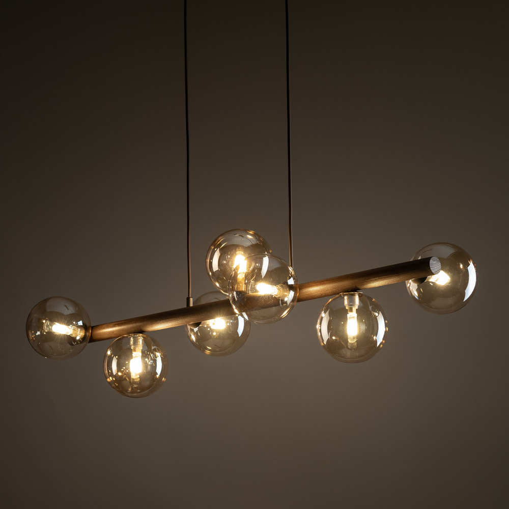 ESTERA WOOD ORZECH BURSZTYN LAMPA WISZĄCA 7XG9