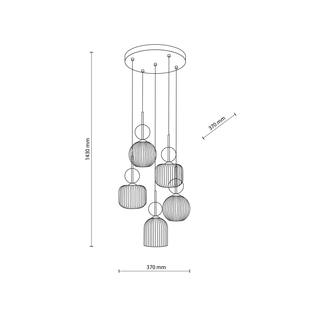 SOPHIA COGNAC LAMPA WISZACA 5XE14