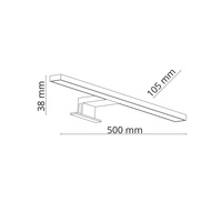 LEITO BLACK KINKIET 2w1 LED 10W 50cm