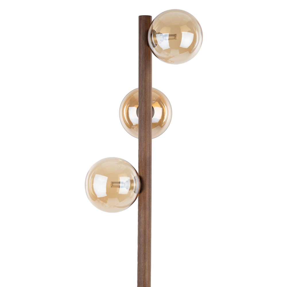 ESTERA WOOD ORZECH BURSZTYN LAMPA PODŁOGOWA 3XG9