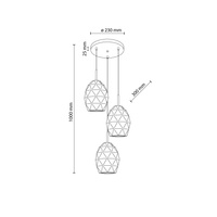 EGANA GRAPHITE LAMPA WISZĄCA 3XE27